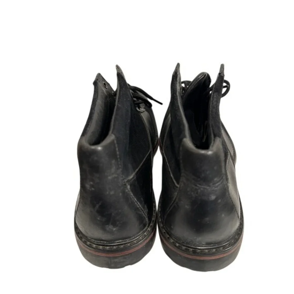 Timberland Square Toe Black Leather Suede Men‎ 10.5 Mid Top Boots